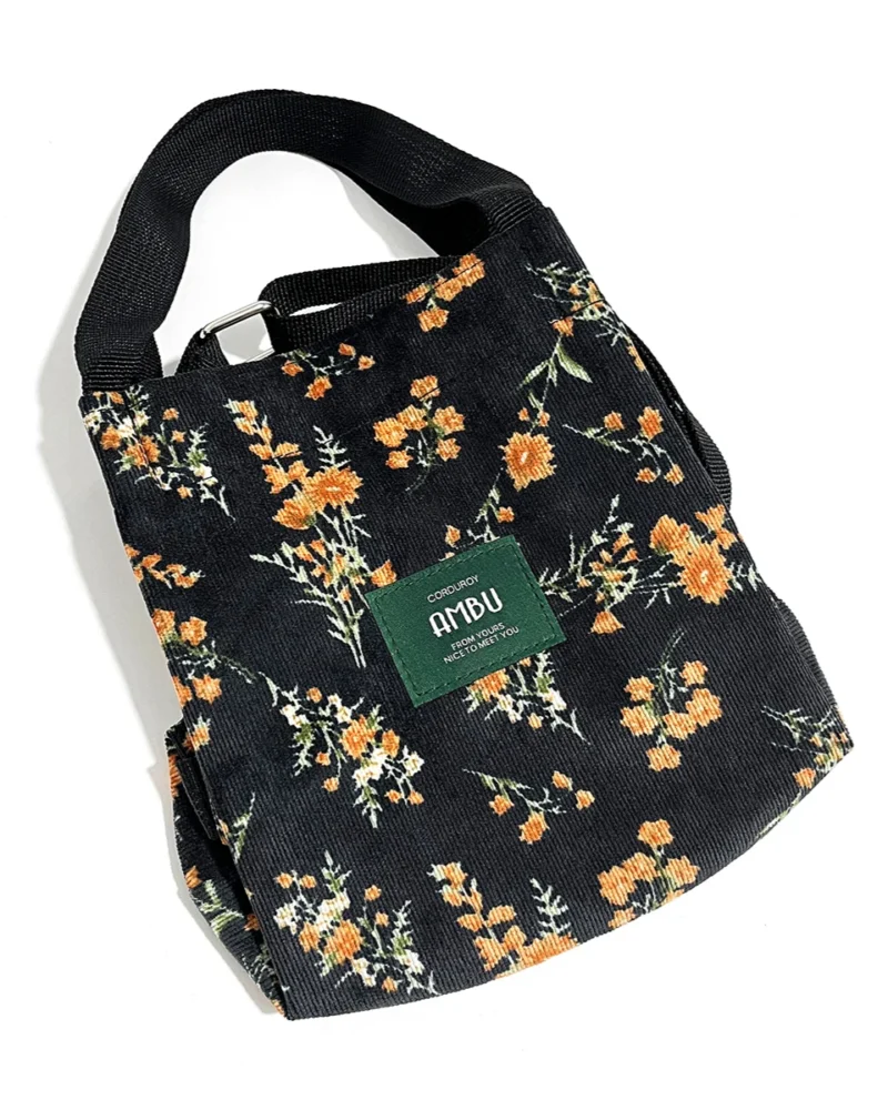 Morral Retro - Negro Floreado